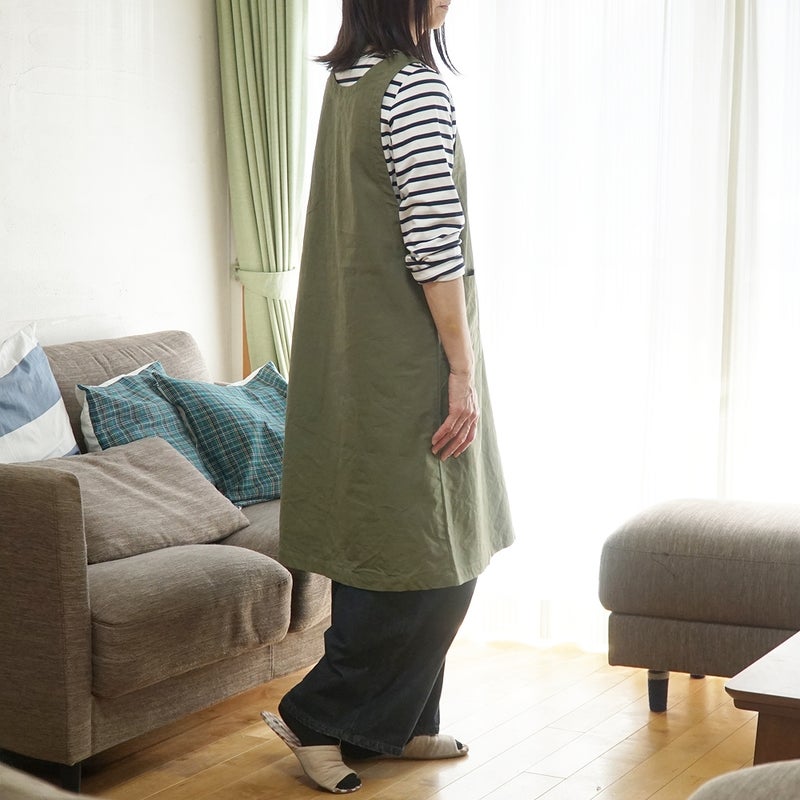 Branch m‘.,ブランチエム,ナチュラル,30代,40代,50代,60代,コットン,ゆったり,綿,エプロン,ワンピース,エプロンワンピース,