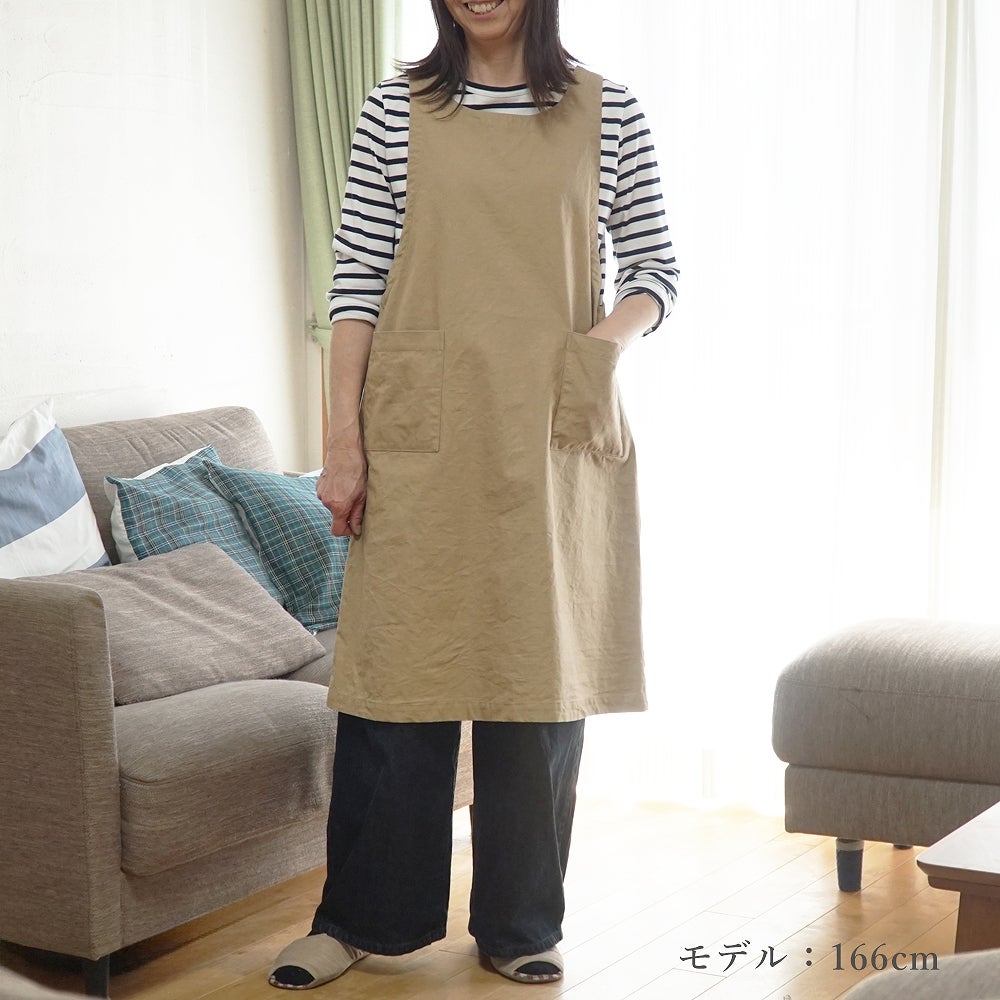 Branch m‘.,ブランチエム,ナチュラル,30代,40代,50代,60代,コットン,ゆったり,綿,エプロン,ワンピース,エプロンワンピース,
