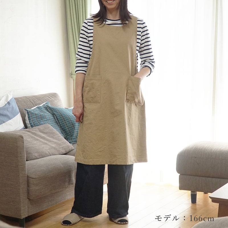 Branch m‘.,ブランチエム,ナチュラル,30代,40代,50代,60代,コットン,ゆったり,綿,エプロン,ワンピース,エプロンワンピース,