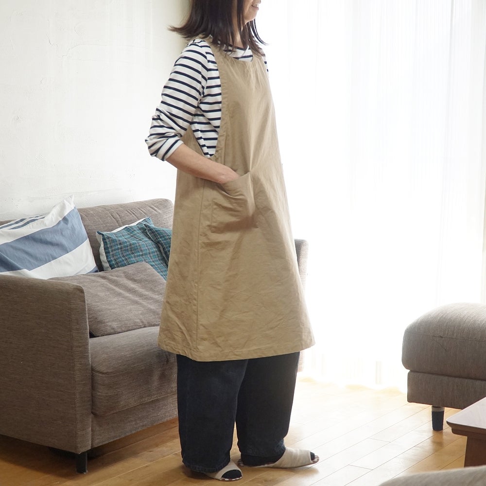 Branch m‘.,ブランチエム,ナチュラル,30代,40代,50代,60代,コットン,ゆったり,綿,エプロン,ワンピース,エプロンワンピース,