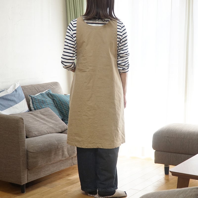 Branch m‘.,ブランチエム,ナチュラル,30代,40代,50代,60代,コットン,ゆったり,綿,エプロン,ワンピース,エプロンワンピース,