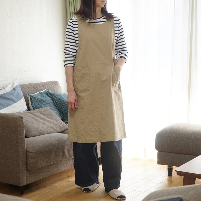 Branch m‘.,ブランチエム,ナチュラル,30代,40代,50代,60代,コットン,ゆったり,綿,エプロン,ワンピース,エプロンワンピース,