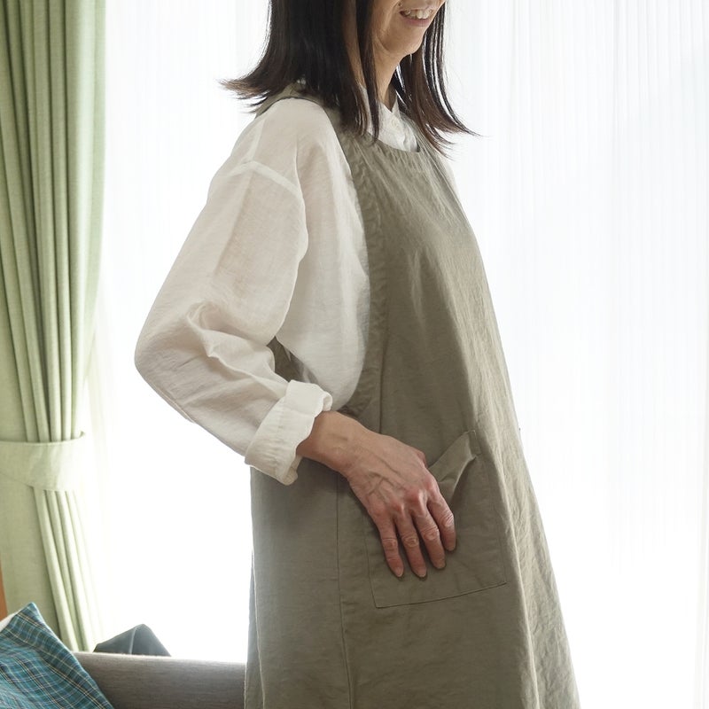 Branch m‘.,ブランチエム,ナチュラル,30代,40代,50代,60代,コットン,ゆったり,綿,エプロン,ワンピース,エプロンワンピース,