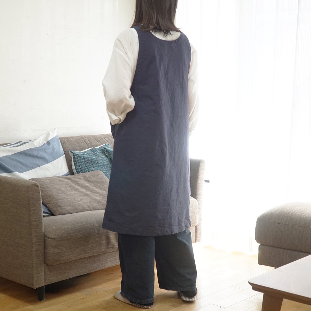 Branch m‘.,ブランチエム,ナチュラル,30代,40代,50代,60代,コットン,ゆったり,綿,エプロン,ワンピース,エプロンワンピース,