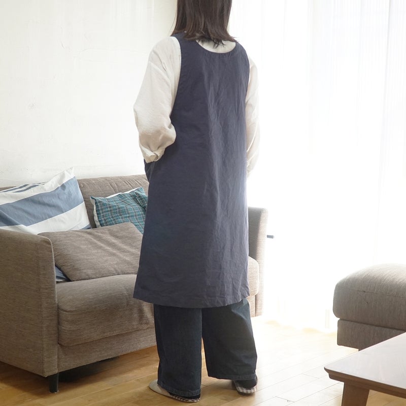 Branch m‘.,ブランチエム,ナチュラル,30代,40代,50代,60代,コットン,ゆったり,綿,エプロン,ワンピース,エプロンワンピース,