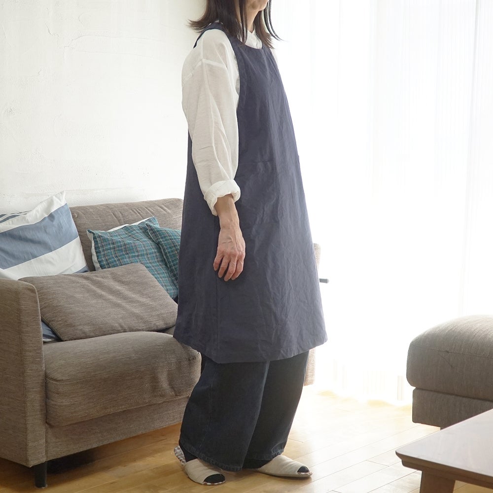 Branch m‘.,ブランチエム,ナチュラル,30代,40代,50代,60代,コットン,ゆったり,綿,エプロン,ワンピース,エプロンワンピース,