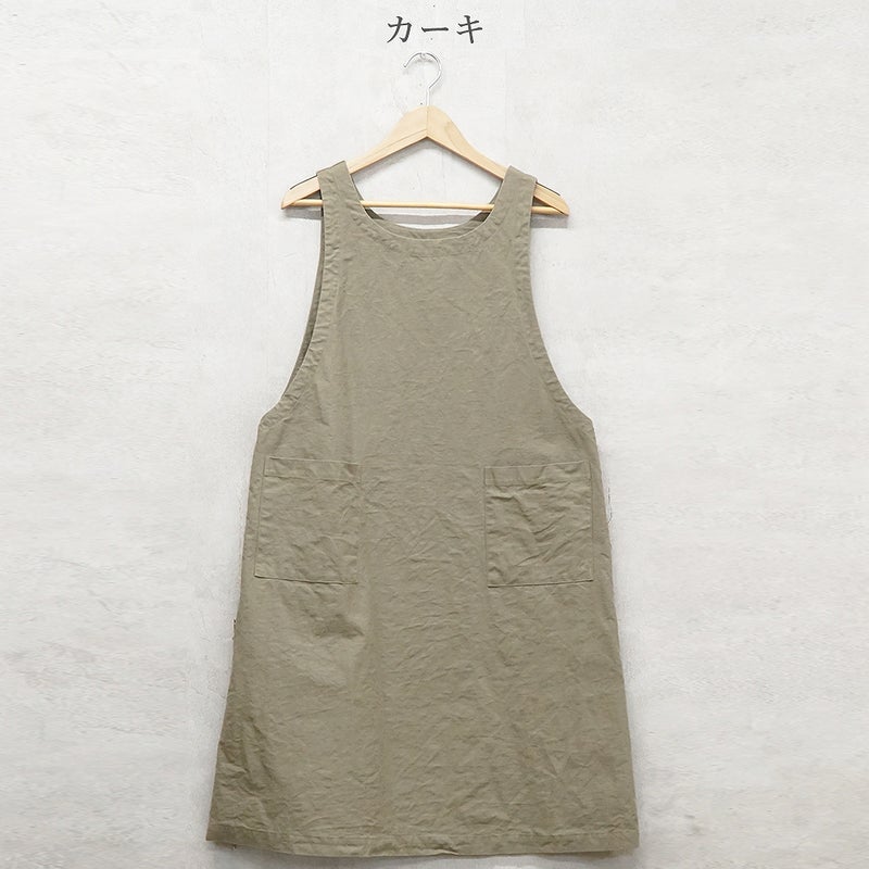 Branch m‘.,ブランチエム,ナチュラル,30代,40代,50代,60代,コットン,ゆったり,綿,エプロン,ワンピース,エプロンワンピース,