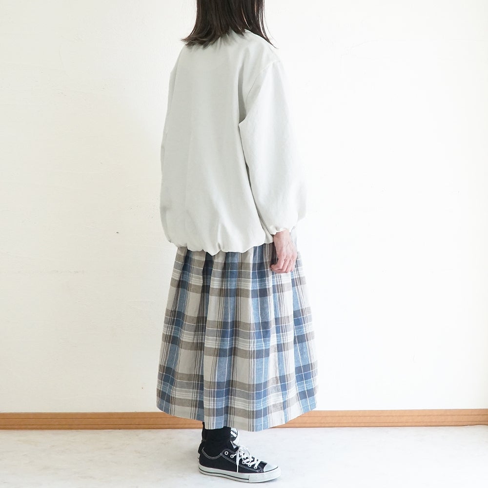 Branch m‘.,ブランチエム,ナチュラル,30代,40代,50代,60代,コーデセット,コーディネートセット,セット売り,ゆったり,リネン,リネン風,ブルゾン,ライトアウター,裏付き,スカート,チェックスカート,コットンリネン,