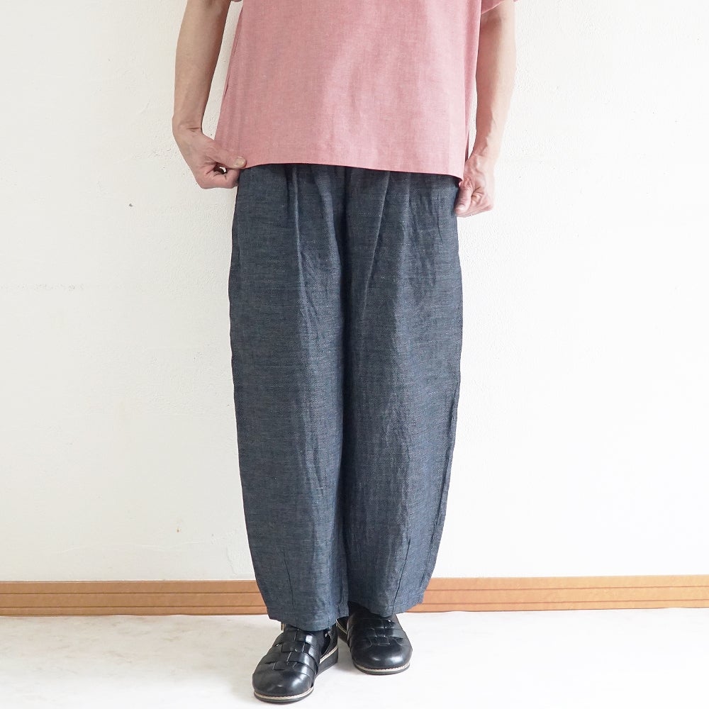 Branch m‘.,ブランチエム,ナチュラル,30代,40代,50代,60代,リネン,麻,ゆったり,パンツ,デニム,デニムパンツ,リネンデニム,ワイドパンツ,コクーンパンツ,バルーンパンツ,