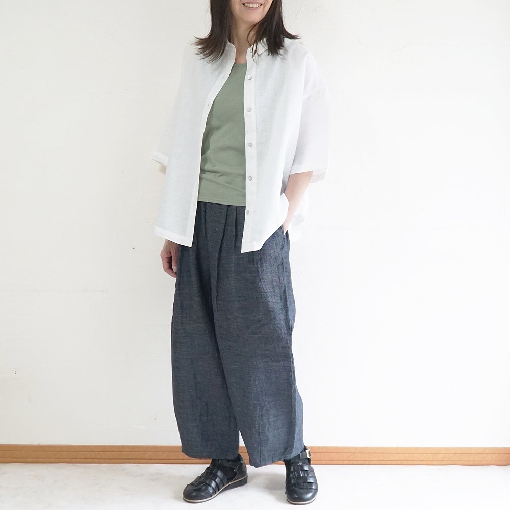 Branch m‘.,ブランチエム,ナチュラル,30代,40代,50代,60代,リネン,麻,ゆったり,パンツ,デニム,デニムパンツ,リネンデニム,ワイドパンツ,コクーンパンツ,バルーンパンツ,