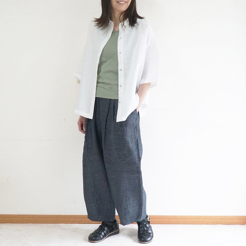 Branch m‘.,ブランチエム,ナチュラル,30代,40代,50代,60代,リネン,麻,ゆったり,パンツ,デニム,デニムパンツ,リネンデニム,ワイドパンツ,コクーンパンツ,バルーンパンツ,