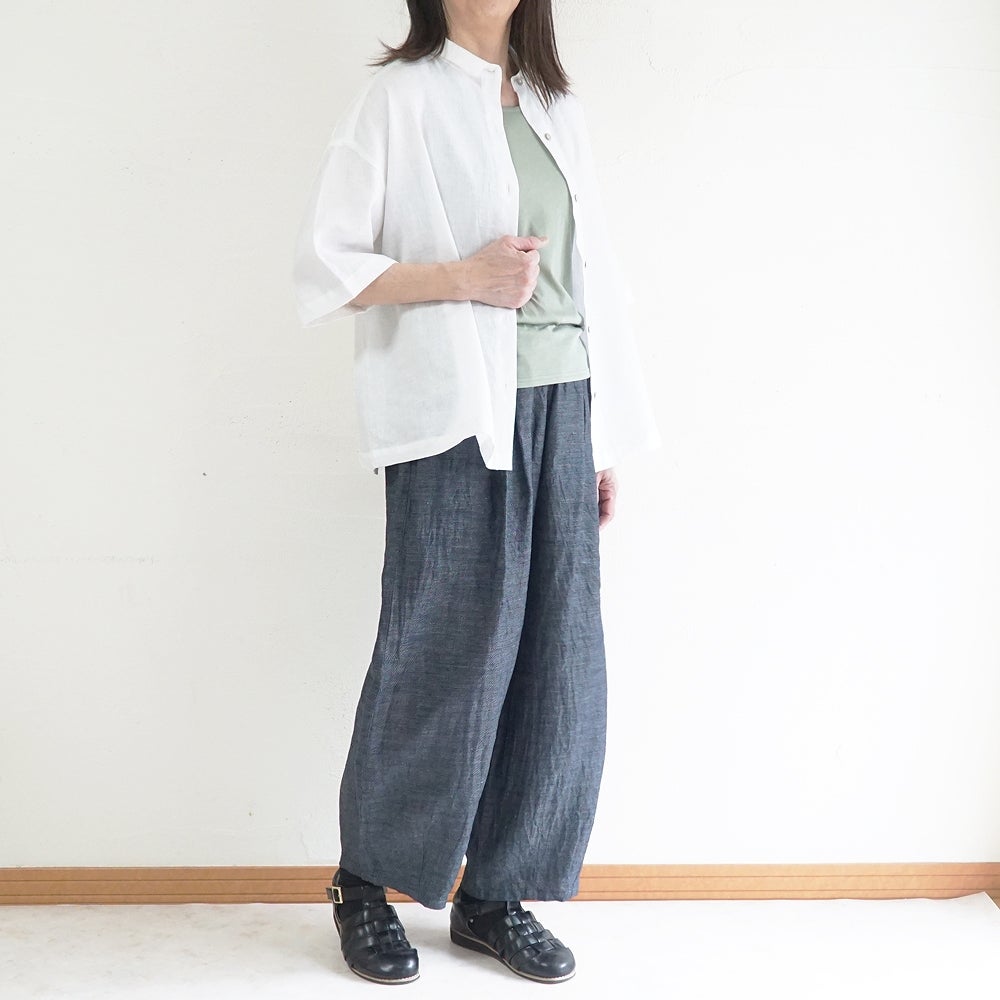 Branch m‘.,ブランチエム,ナチュラル,30代,40代,50代,60代,リネン,麻,ゆったり,パンツ,デニム,デニムパンツ,リネンデニム,ワイドパンツ,コクーンパンツ,バルーンパンツ,