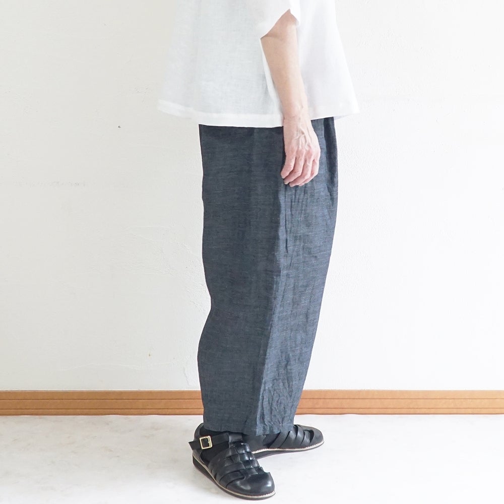 Branch m‘.,ブランチエム,ナチュラル,30代,40代,50代,60代,リネン,麻,ゆったり,パンツ,デニム,デニムパンツ,リネンデニム,ワイドパンツ,コクーンパンツ,バルーンパンツ,
