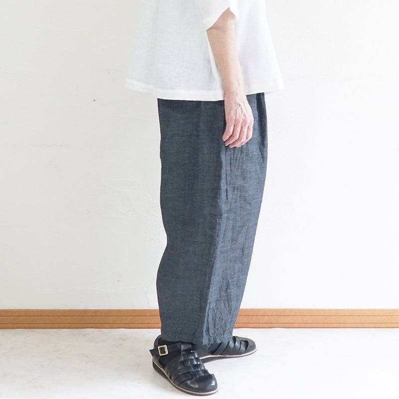 Branch m‘.,ブランチエム,ナチュラル,30代,40代,50代,60代,リネン,麻,ゆったり,パンツ,デニム,デニムパンツ,リネンデニム,ワイドパンツ,コクーンパンツ,バルーンパンツ,