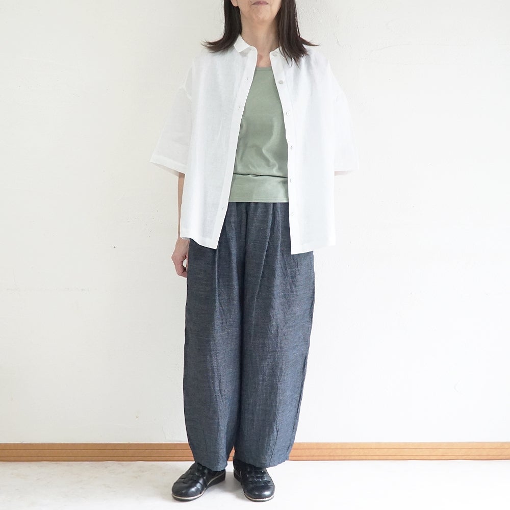 Branch m‘.,ブランチエム,ナチュラル,30代,40代,50代,60代,リネン,麻,ゆったり,パンツ,デニム,デニムパンツ,リネンデニム,ワイドパンツ,コクーンパンツ,バルーンパンツ,