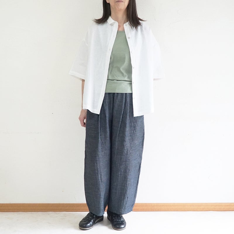 Branch m‘.,ブランチエム,ナチュラル,30代,40代,50代,60代,リネン,麻,ゆったり,パンツ,デニム,デニムパンツ,リネンデニム,ワイドパンツ,コクーンパンツ,バルーンパンツ,