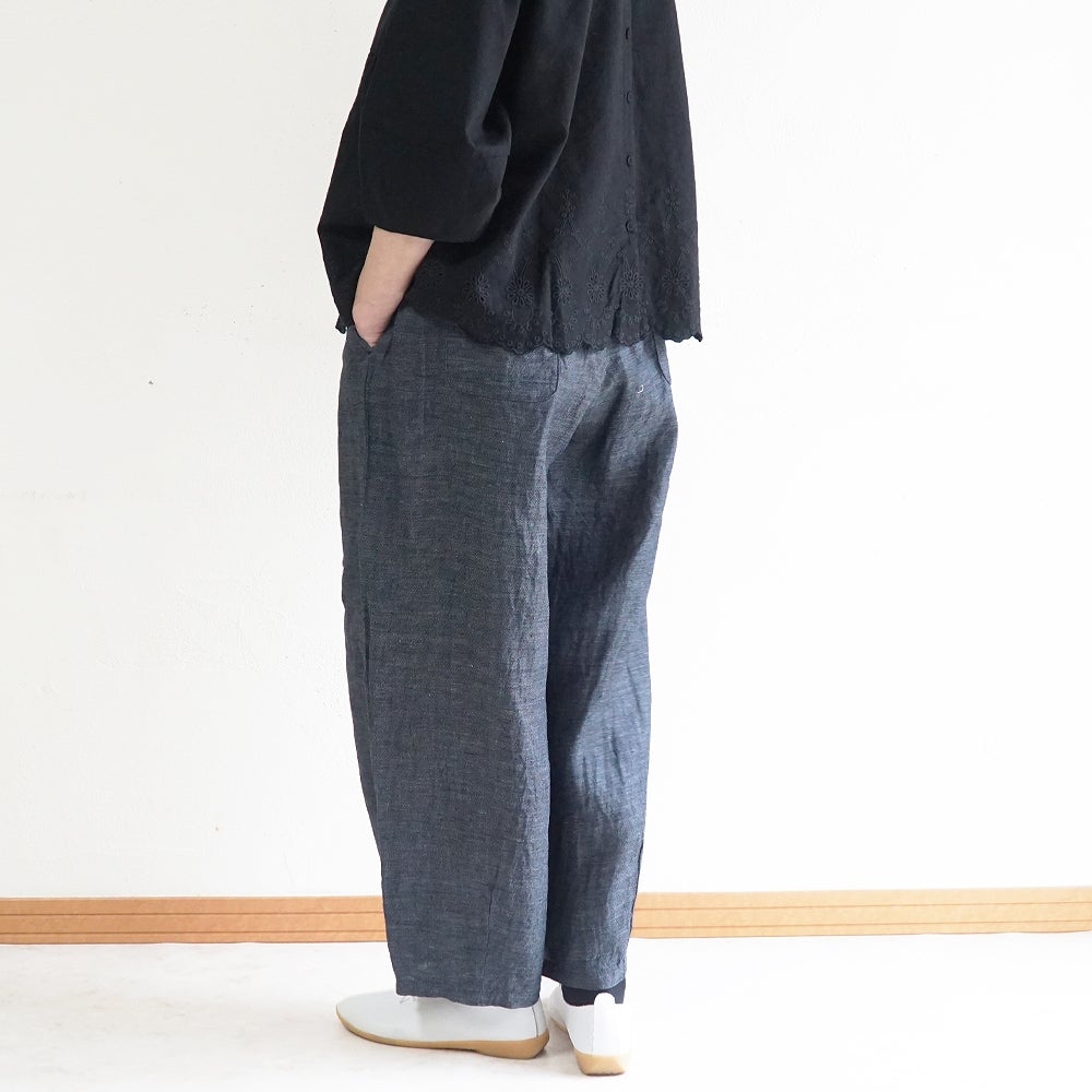 Branch m‘.,ブランチエム,ナチュラル,30代,40代,50代,60代,リネン,麻,ゆったり,パンツ,デニム,デニムパンツ,リネンデニム,ワイドパンツ,コクーンパンツ,バルーンパンツ,