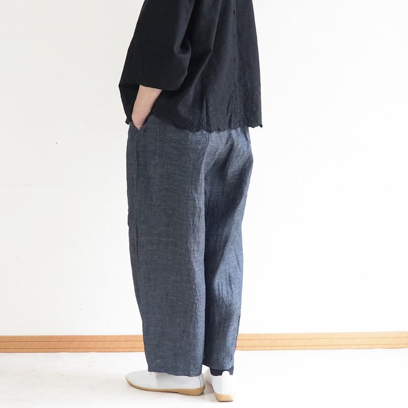 Branch m‘.,ブランチエム,ナチュラル,30代,40代,50代,60代,リネン,麻,ゆったり,パンツ,デニム,デニムパンツ,リネンデニム,ワイドパンツ,コクーンパンツ,バルーンパンツ,