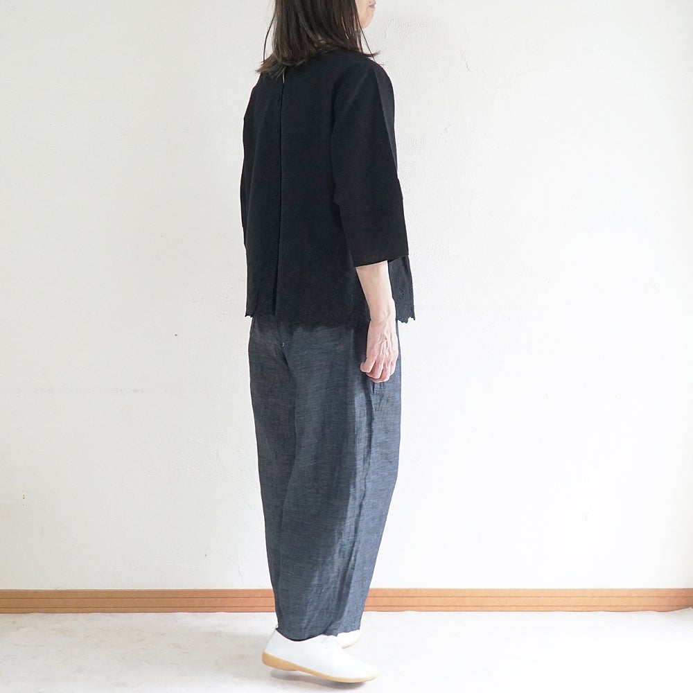 Branch m‘.,ブランチエム,ナチュラル,30代,40代,50代,60代,リネン,麻,ゆったり,パンツ,デニム,デニムパンツ,リネンデニム,ワイドパンツ,コクーンパンツ,バルーンパンツ,