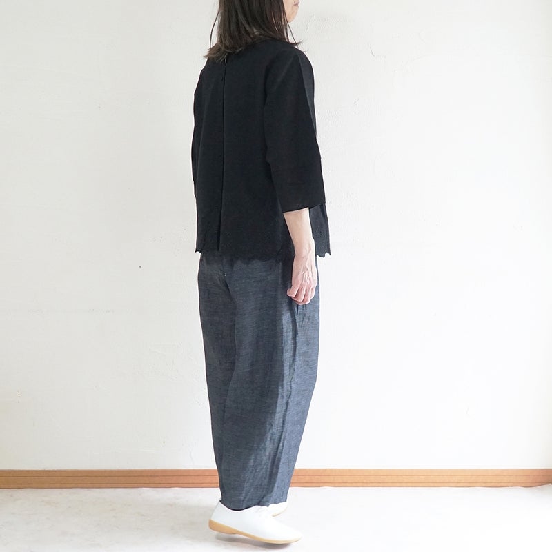 Branch m‘.,ブランチエム,ナチュラル,30代,40代,50代,60代,リネン,麻,ゆったり,パンツ,デニム,デニムパンツ,リネンデニム,ワイドパンツ,コクーンパンツ,バルーンパンツ,