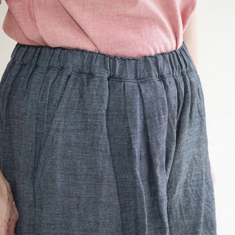 Branch m‘.,ブランチエム,ナチュラル,30代,40代,50代,60代,リネン,麻,ゆったり,パンツ,デニム,デニムパンツ,リネンデニム,ワイドパンツ,コクーンパンツ,バルーンパンツ,