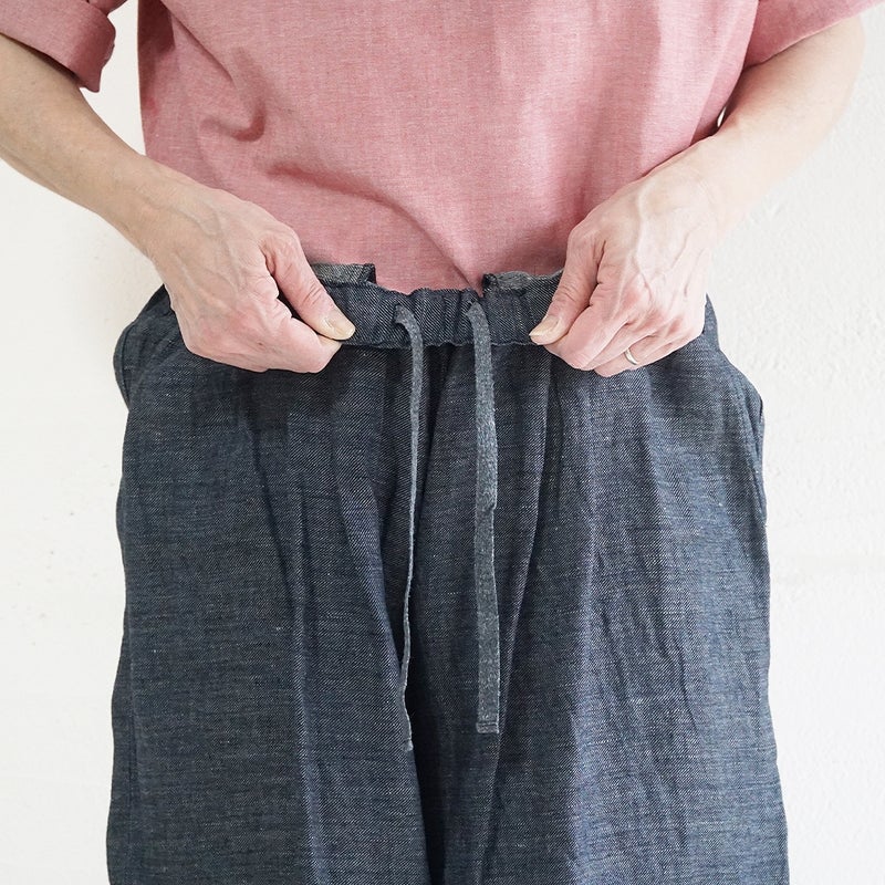 Branch m‘.,ブランチエム,ナチュラル,30代,40代,50代,60代,リネン,麻,ゆったり,パンツ,デニム,デニムパンツ,リネンデニム,ワイドパンツ,コクーンパンツ,バルーンパンツ,