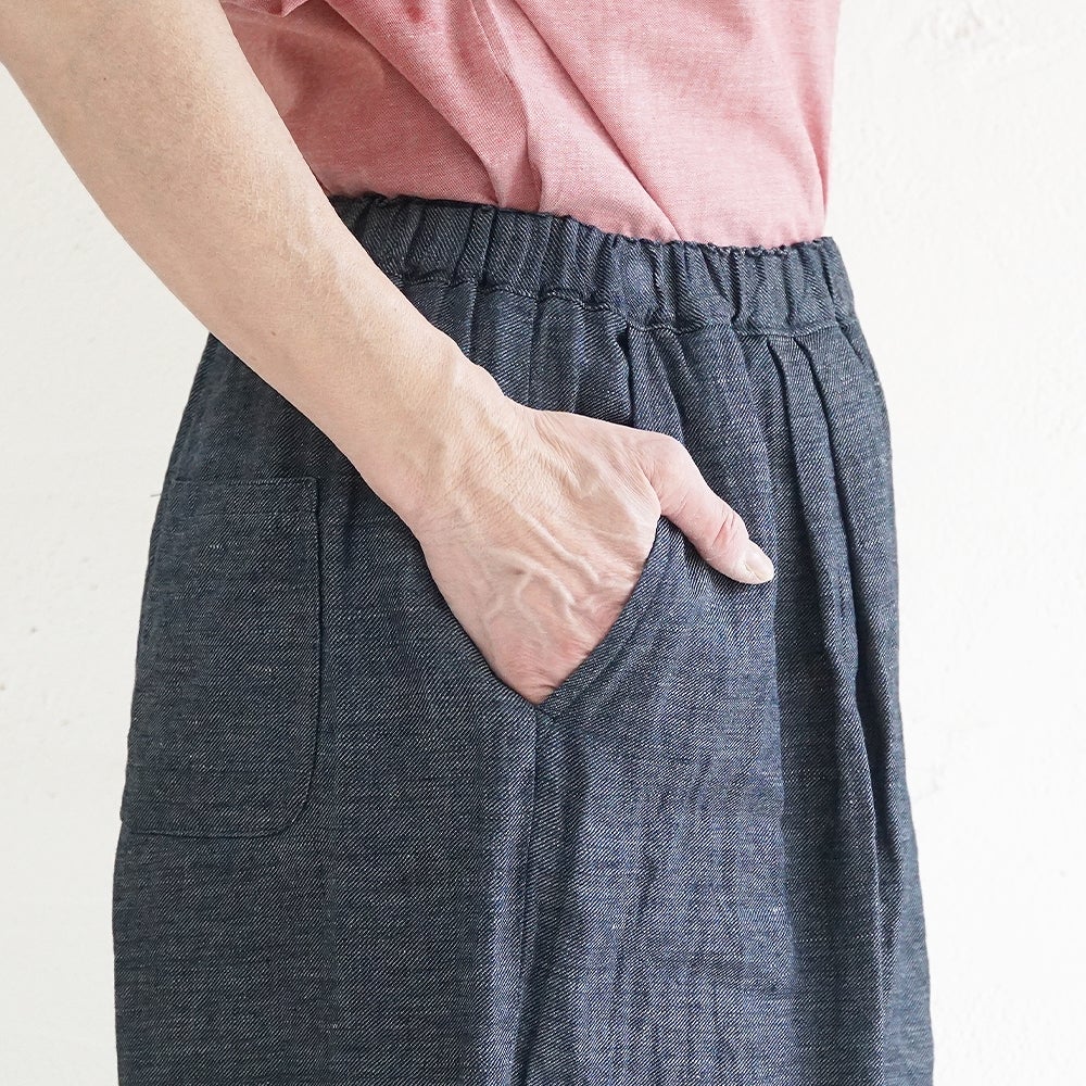 Branch m‘.,ブランチエム,ナチュラル,30代,40代,50代,60代,リネン,麻,ゆったり,パンツ,デニム,デニムパンツ,リネンデニム,ワイドパンツ,コクーンパンツ,バルーンパンツ,