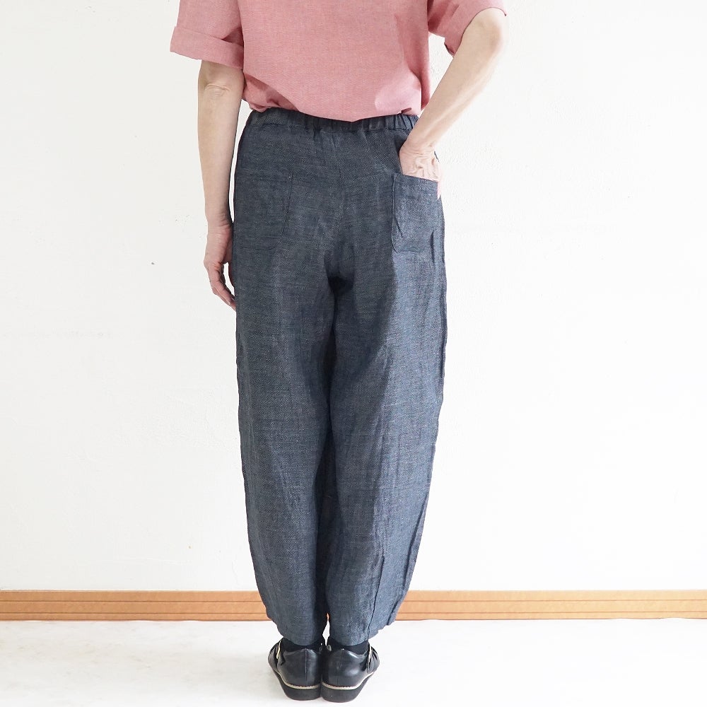 Branch m‘.,ブランチエム,ナチュラル,30代,40代,50代,60代,リネン,麻,ゆったり,パンツ,デニム,デニムパンツ,リネンデニム,ワイドパンツ,コクーンパンツ,バルーンパンツ,