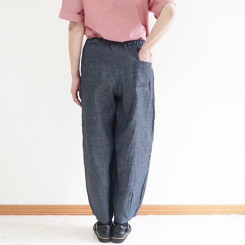 Branch m‘.,ブランチエム,ナチュラル,30代,40代,50代,60代,リネン,麻,ゆったり,パンツ,デニム,デニムパンツ,リネンデニム,ワイドパンツ,コクーンパンツ,バルーンパンツ,
