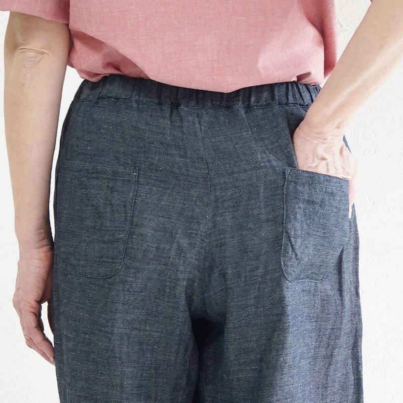 Branch m‘.,ブランチエム,ナチュラル,30代,40代,50代,60代,リネン,麻,ゆったり,パンツ,デニム,デニムパンツ,リネンデニム,ワイドパンツ,コクーンパンツ,バルーンパンツ,