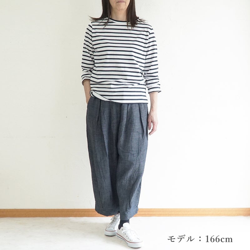 Branch m‘.,ブランチエム,ナチュラル,30代,40代,50代,60代,リネン,麻,ゆったり,パンツ,デニム,デニムパンツ,リネンデニム,ワイドパンツ,コクーンパンツ,バルーンパンツ,フィグパンツ