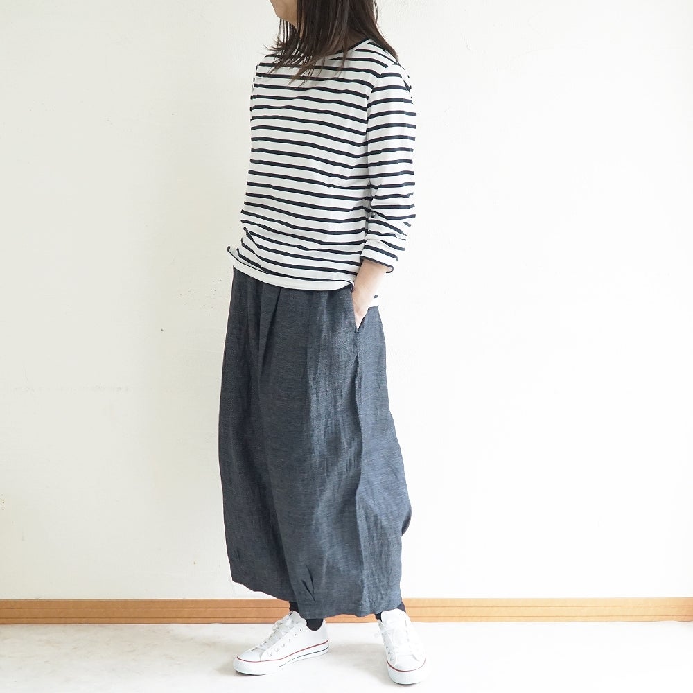 Branch m‘.,ブランチエム,ナチュラル,30代,40代,50代,60代,リネン,麻,ゆったり,パンツ,デニム,デニムパンツ,リネンデニム,ワイドパンツ,コクーンパンツ,バルーンパンツ,フィグパンツ
