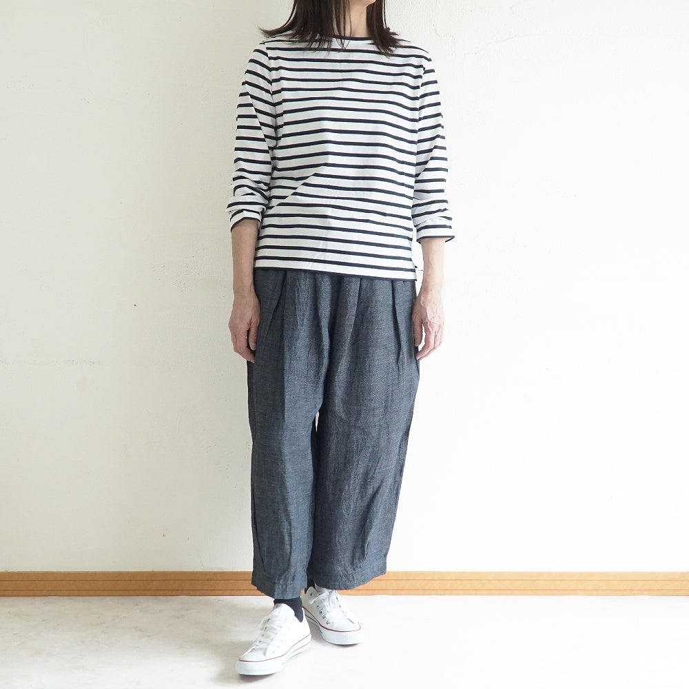 Branch m‘.,ブランチエム,ナチュラル,30代,40代,50代,60代,リネン,麻,ゆったり,パンツ,デニム,デニムパンツ,リネンデニム,ワイドパンツ,コクーンパンツ,バルーンパンツ,フィグパンツ