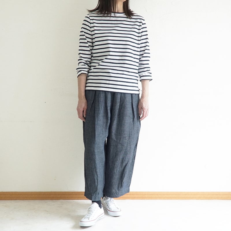 Branch m‘.,ブランチエム,ナチュラル,30代,40代,50代,60代,リネン,麻,ゆったり,パンツ,デニム,デニムパンツ,リネンデニム,ワイドパンツ,コクーンパンツ,バルーンパンツ,フィグパンツ