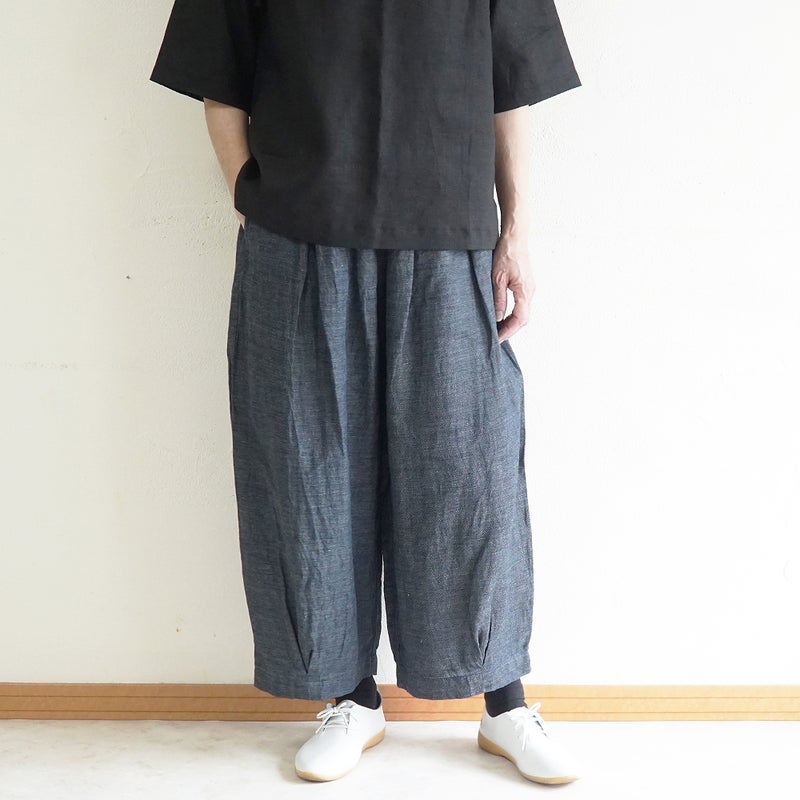 Branch m‘.,ブランチエム,ナチュラル,30代,40代,50代,60代,リネン,麻,ゆったり,パンツ,デニム,デニムパンツ,リネンデニム,ワイドパンツ,コクーンパンツ,バルーンパンツ,フィグパンツ