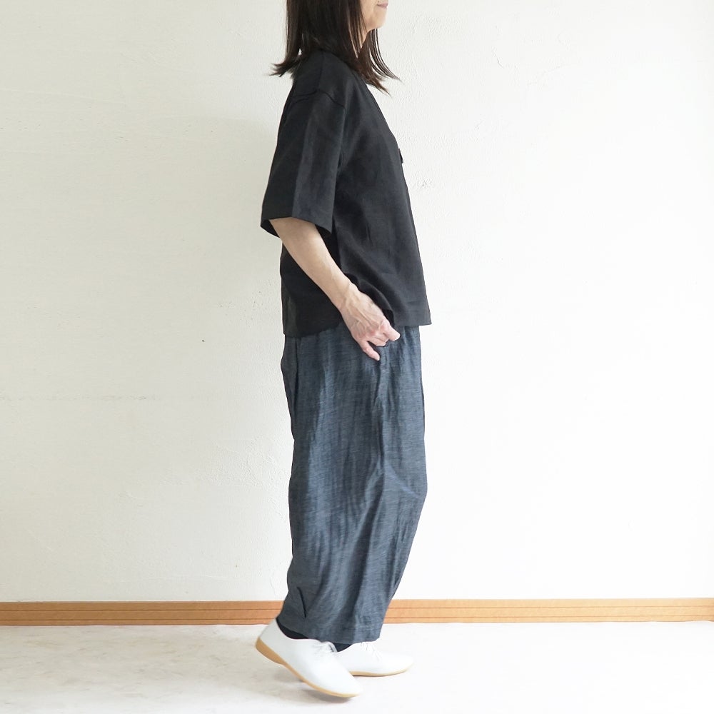Branch m‘.,ブランチエム,ナチュラル,30代,40代,50代,60代,リネン,麻,ゆったり,パンツ,デニム,デニムパンツ,リネンデニム,ワイドパンツ,コクーンパンツ,バルーンパンツ,フィグパンツ