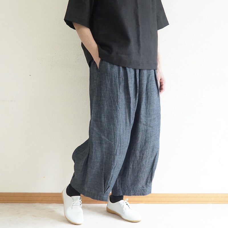 Branch m‘.,ブランチエム,ナチュラル,30代,40代,50代,60代,リネン,麻,ゆったり,パンツ,デニム,デニムパンツ,リネンデニム,ワイドパンツ,コクーンパンツ,バルーンパンツ,フィグパンツ