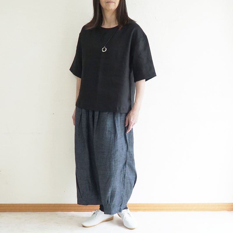 Branch m‘.,ブランチエム,ナチュラル,30代,40代,50代,60代,リネン,麻,ゆったり,パンツ,デニム,デニムパンツ,リネンデニム,ワイドパンツ,コクーンパンツ,バルーンパンツ,フィグパンツ