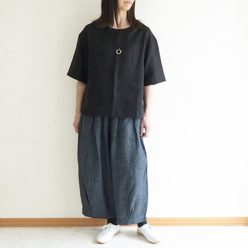 Branch m‘.,ブランチエム,ナチュラル,30代,40代,50代,60代,リネン,麻,ゆったり,パンツ,デニム,デニムパンツ,リネンデニム,ワイドパンツ,コクーンパンツ,バルーンパンツ,フィグパンツ