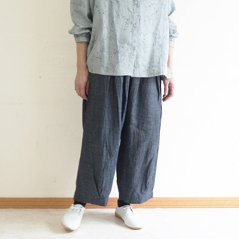 Branch m‘.,ブランチエム,ナチュラル,30代,40代,50代,60代,リネン,麻,ゆったり,パンツ,デニム,デニムパンツ,リネンデニム,ワイドパンツ,コクーンパンツ,バルーンパンツ,フィグパンツ