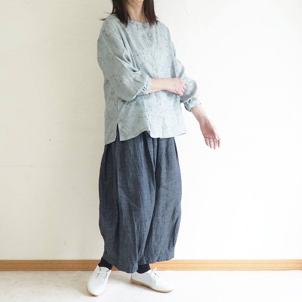 Branch m‘.,ブランチエム,ナチュラル,30代,40代,50代,60代,リネン,麻,ゆったり,パンツ,デニム,デニムパンツ,リネンデニム,ワイドパンツ,コクーンパンツ,バルーンパンツ,フィグパンツ