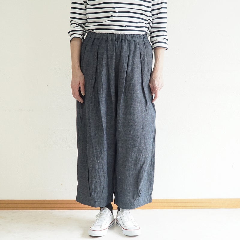 Branch m‘.,ブランチエム,ナチュラル,30代,40代,50代,60代,リネン,麻,ゆったり,パンツ,デニム,デニムパンツ,リネンデニム,ワイドパンツ,コクーンパンツ,バルーンパンツ,フィグパンツ