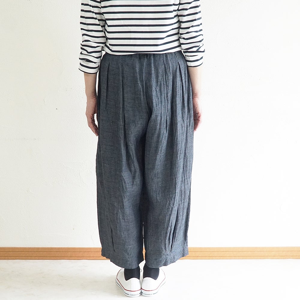 Branch m‘.,ブランチエム,ナチュラル,30代,40代,50代,60代,リネン,麻,ゆったり,パンツ,デニム,デニムパンツ,リネンデニム,ワイドパンツ,コクーンパンツ,バルーンパンツ,フィグパンツ