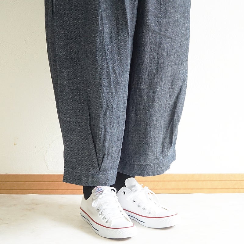 Branch m‘.,ブランチエム,ナチュラル,30代,40代,50代,60代,リネン,麻,ゆったり,パンツ,デニム,デニムパンツ,リネンデニム,ワイドパンツ,コクーンパンツ,バルーンパンツ,フィグパンツ