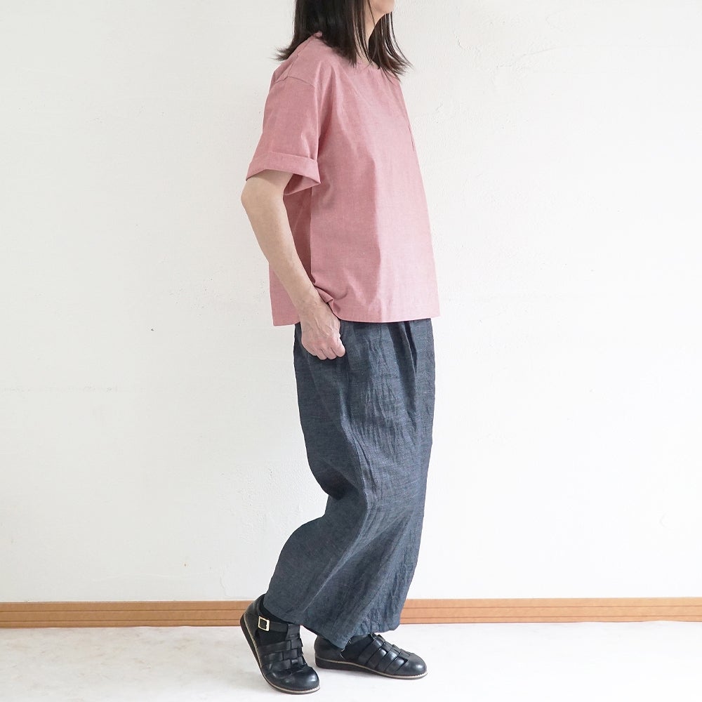 Branch m‘.,ブランチエム,ナチュラル,30代,40代,50代,60代,リネン,ゆったり,blouse,ブラウス,コットンブラウス,プルオーバー,プルオーバーブラウス,Tシャツ,