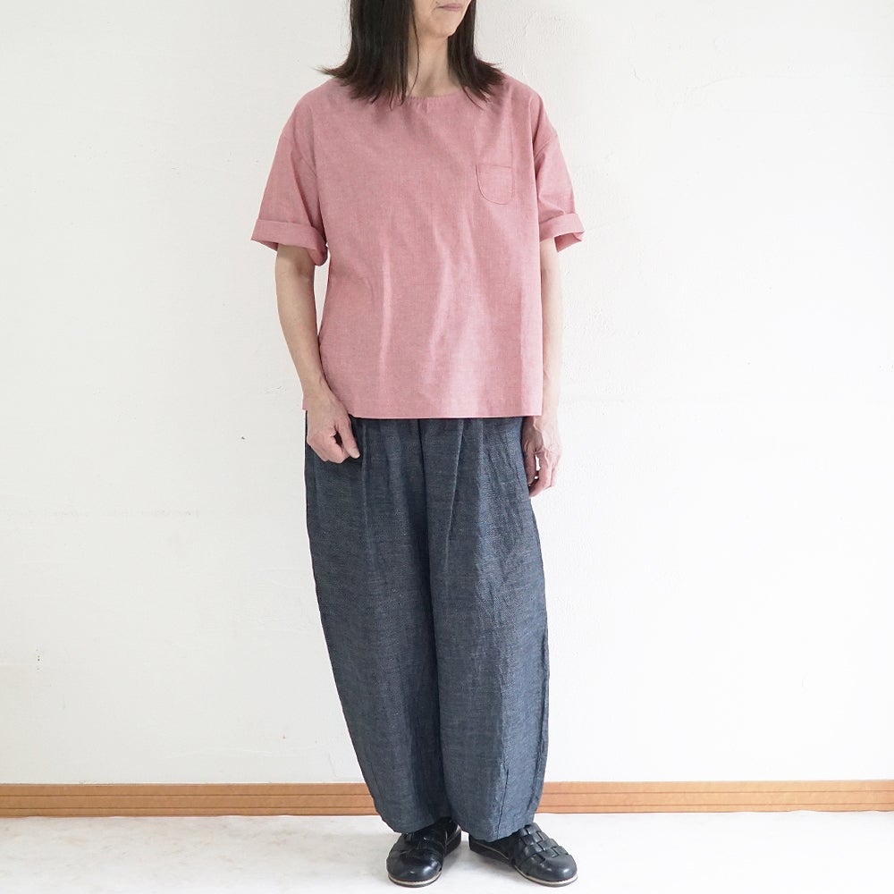 Branch m‘.,ブランチエム,ナチュラル,30代,40代,50代,60代,リネン,ゆったり,blouse,ブラウス,コットンブラウス,プルオーバー,プルオーバーブラウス,Tシャツ,