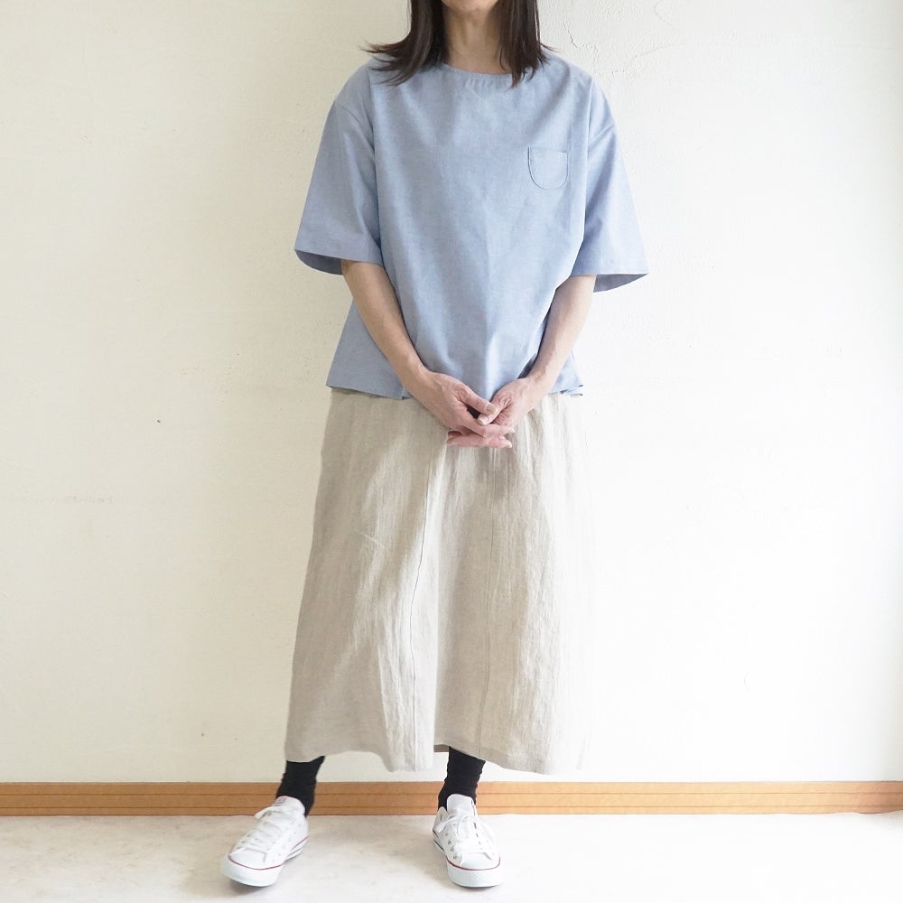 Branch m‘.,ブランチエム,ナチュラル,30代,40代,50代,60代,リネン,ゆったり,blouse,ブラウス,コットンブラウス,プルオーバー,プルオーバーブラウス,Tシャツ,