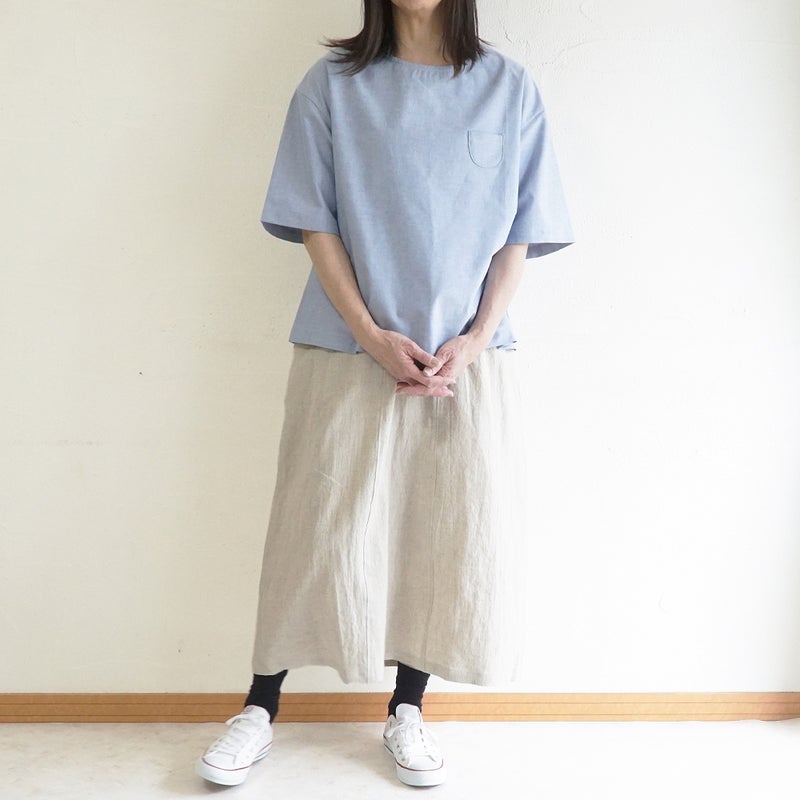 Branch m‘.,ブランチエム,ナチュラル,30代,40代,50代,60代,リネン,ゆったり,blouse,ブラウス,コットンブラウス,プルオーバー,プルオーバーブラウス,Tシャツ,