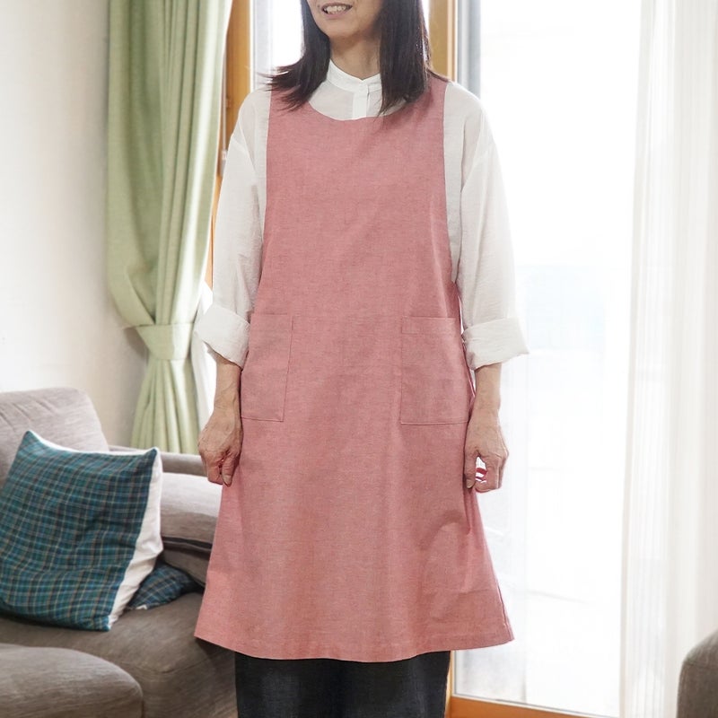 Branch m‘.,ブランチエム,ナチュラル,30代,40代,50代,60代,コットン,ゆったり,綿,エプロン,ワンピース,エプロンワンピース,