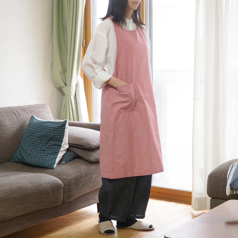 Branch m‘.,ブランチエム,ナチュラル,30代,40代,50代,60代,コットン,ゆったり,綿,エプロン,ワンピース,エプロンワンピース,